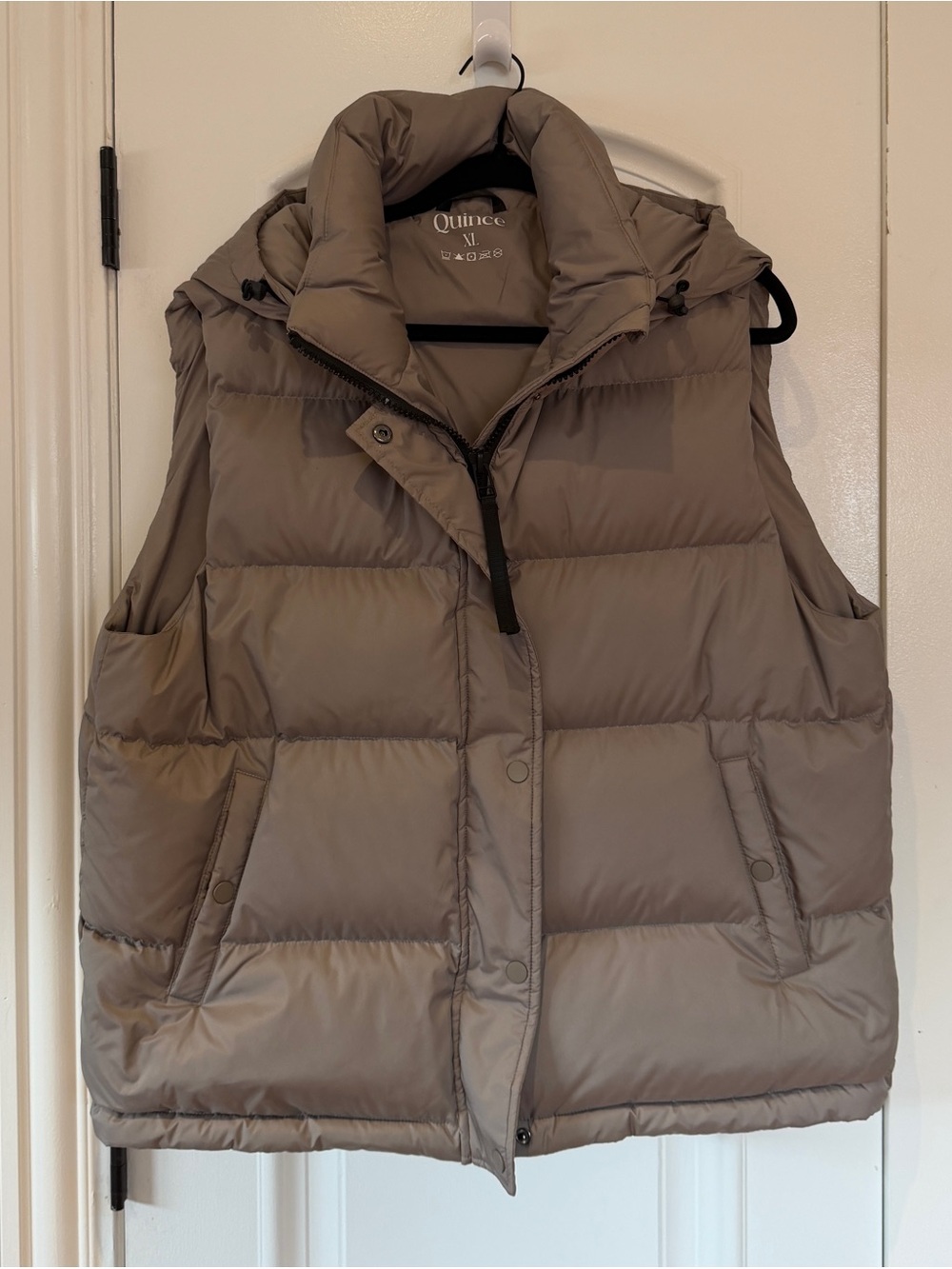 Quince Taupe Quilted Sleeveless Puffer Vest
